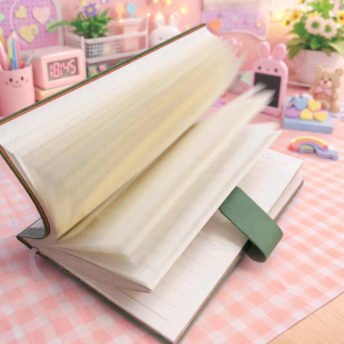 Flapping pages of Open Floral Notebook - Tinyminymo