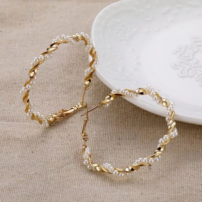 Twisted Pearl Hoop Earring - Tinyminymo