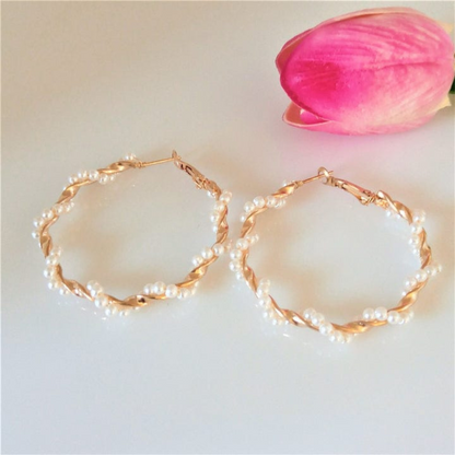 Twisted Pearl Hoop Earring - Tinyminymo