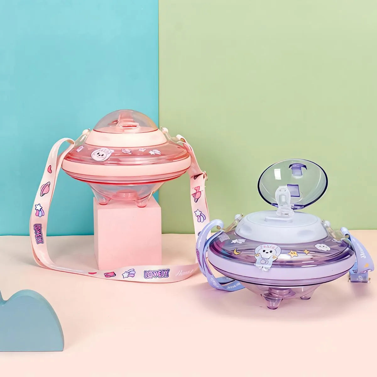 Pink and Purple UFO Water Bottles - Tinyminymo