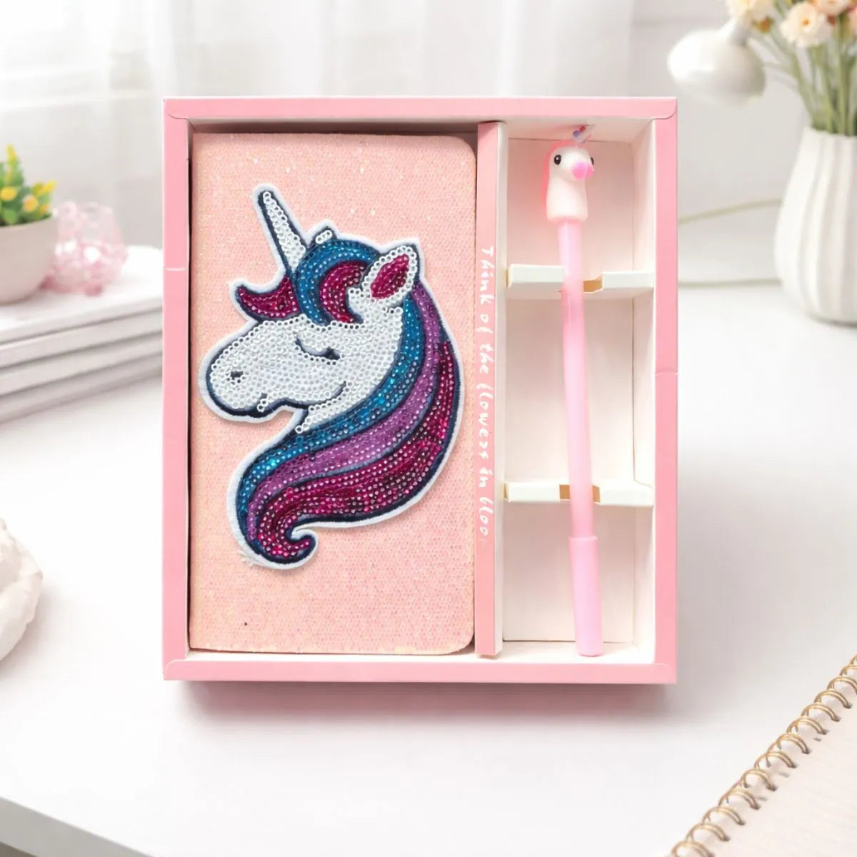 Pink Color of Unicorn Diary Gift Set - Tinyminymo