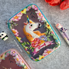 Load image into Gallery viewer, Blue Unicorn Hard Case with Stationery Items Around - Tinyminymo
