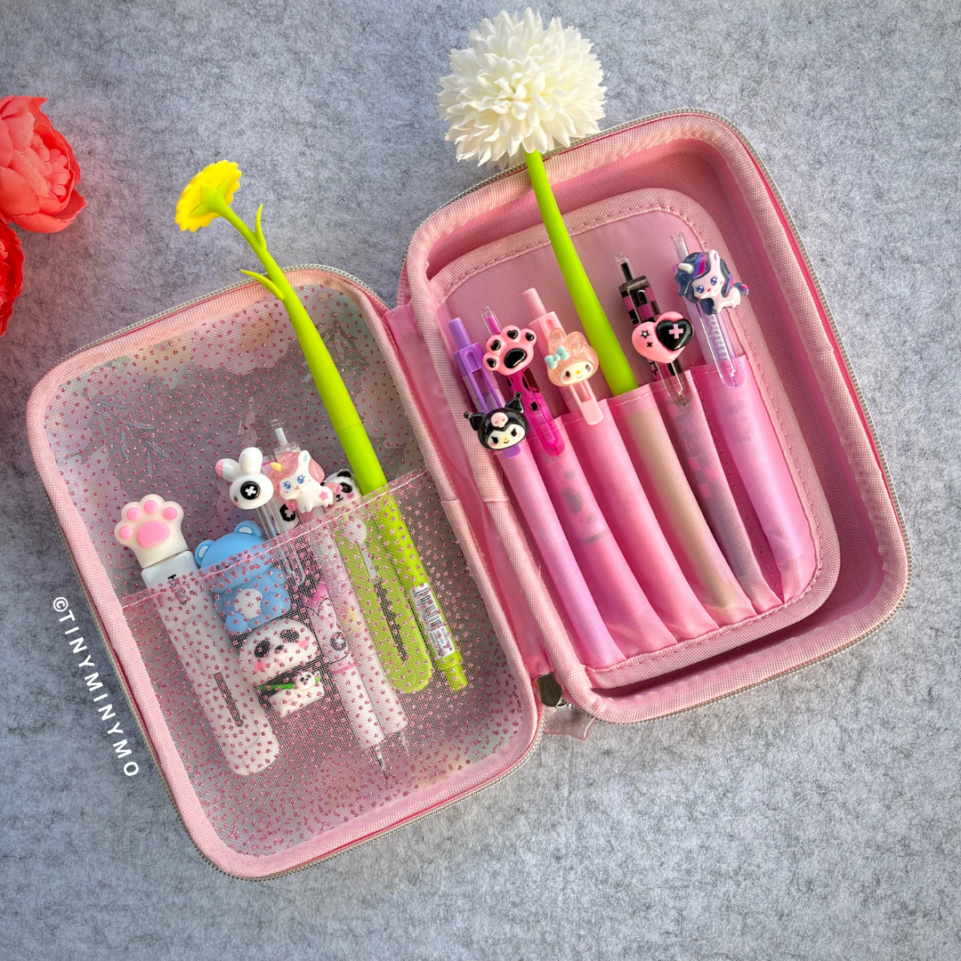 Unicorn Hard Case with Stationery Items and Multiple Pens stored inside - Tinyminymo