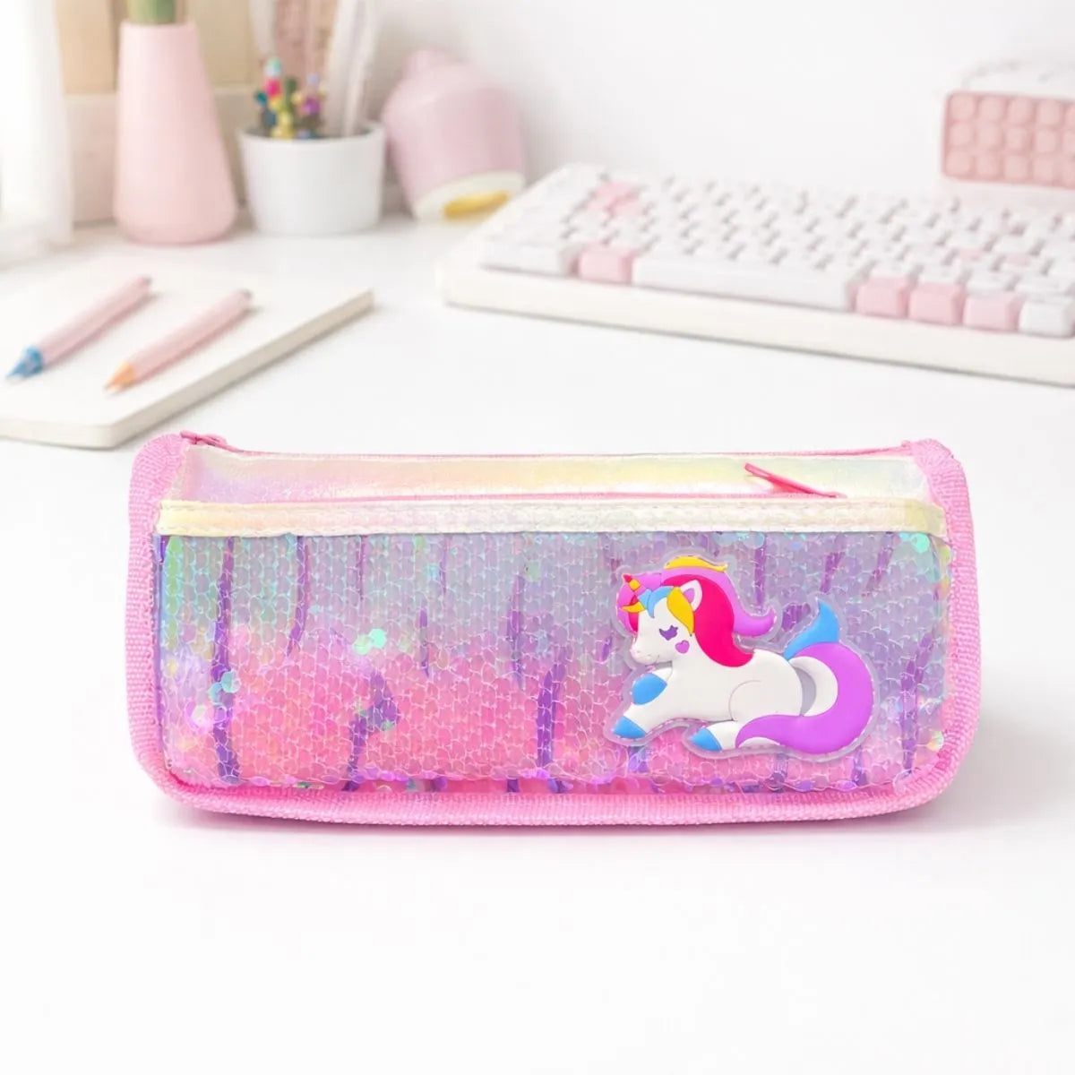 Glitter Unicorn Pencil Pouch - Tinyminymo