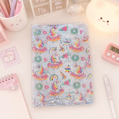 Water Cover Notebook with Unicorn and Rainbow Pattern - Tinyminymo