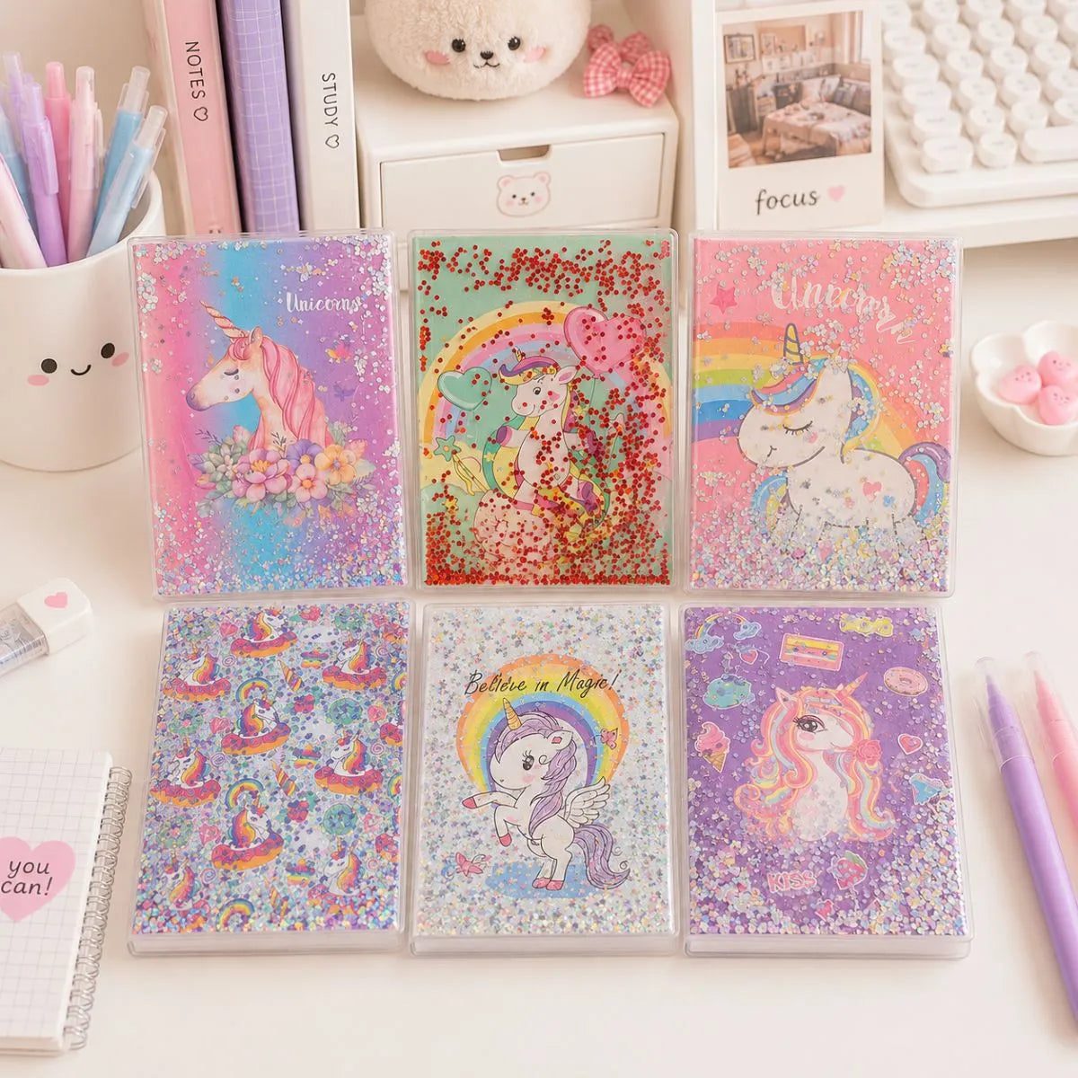 All Designs of Unicorn Water Cover Notebooks - Tinyminymo