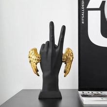 Load image into Gallery viewer, Victory Hand Sign with Golden Wings Showpiece - Tinyminymo
