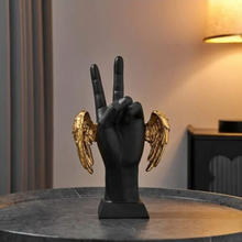 Load image into Gallery viewer, Victory Hand Sign with Golden Wings Showpiece - Tinyminymo
