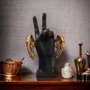 Victory Hand Sign with Golden Wings Showpiece - Tinyminymo
