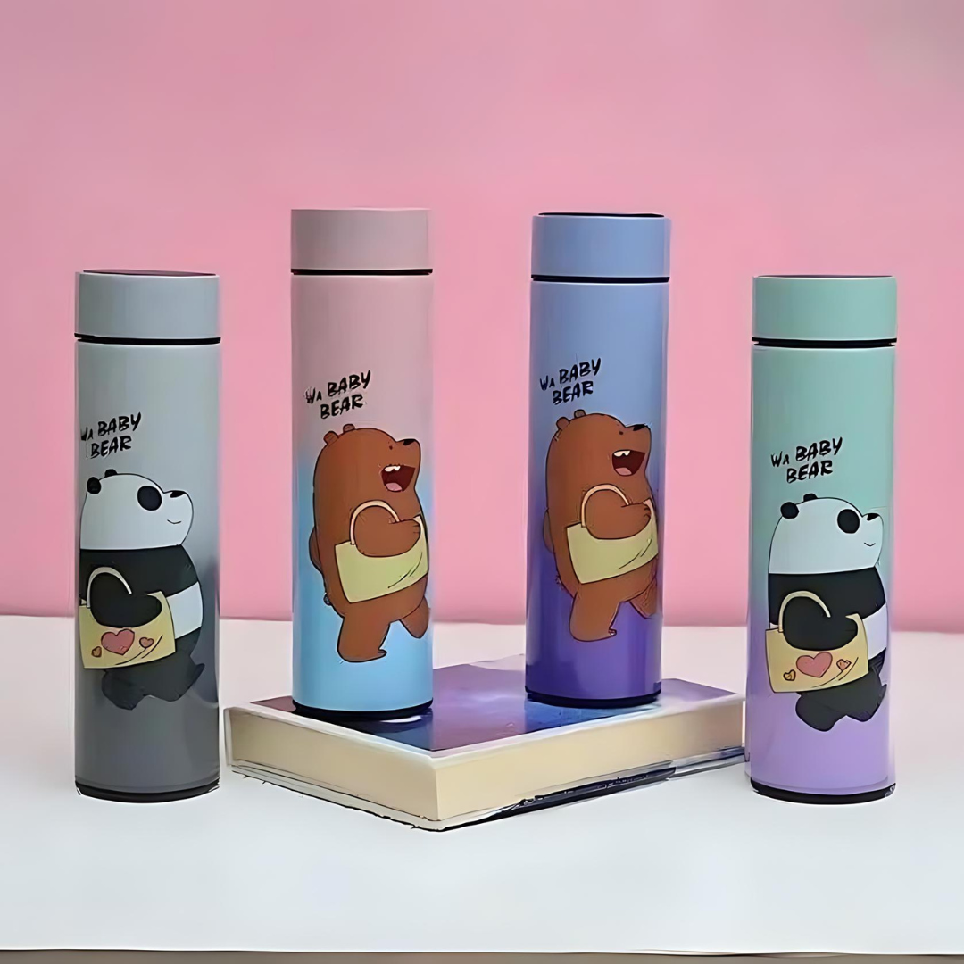 We Bare Bear LED Temperature Display Bottle - Tinyminymo