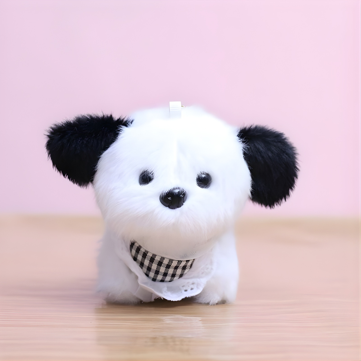Dog Plush Keychain in White Color - Tinyminymo