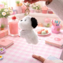 Load image into Gallery viewer, Dog Plush Keychain Pull to Wiggle Tail - Tinyminymo
