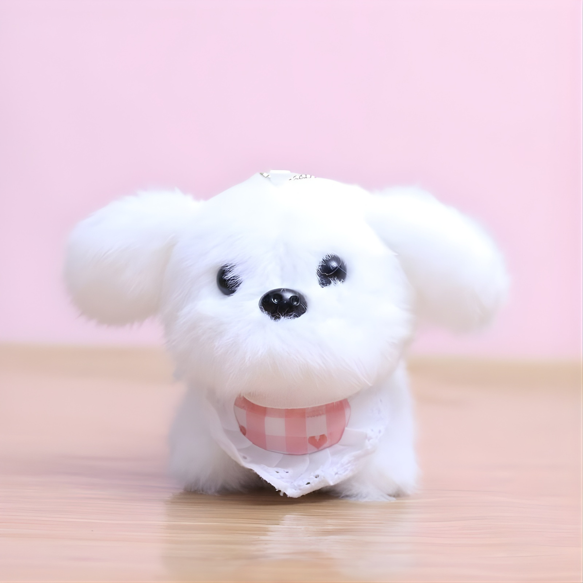 Plush Dog Keychain in White Color - Tinyminymo 