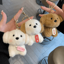 Load image into Gallery viewer, Wiggling Tail Plush Dog Keychain - Tinyminymo
