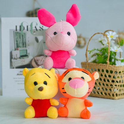 Three Designs of Winnie the Pooh Character Plush Keychains - Tinyminymo