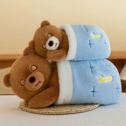 Two Brown Sleeping Bear Soft Toys - Tinyminymo