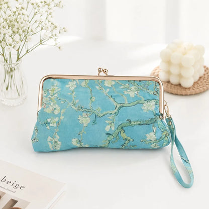 Blue Floral Patterned Clutch Bag Umbrella Design - Tinyminymo
