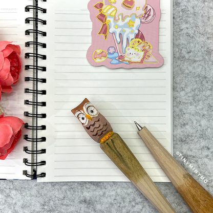 Brown Owl Design of Wooden Pen - Tinyminymo