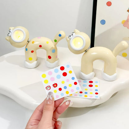 Yellow Kitty Desk Lamp with Stickers - Tinyminymo