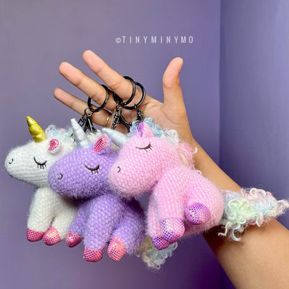 Plush Unicorn 3D Keychain - Tinyminymo