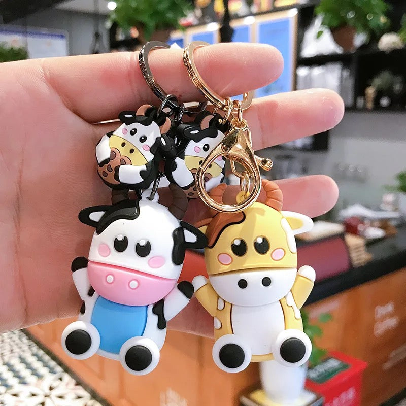 3D Cow Keychain - Tinyminymo