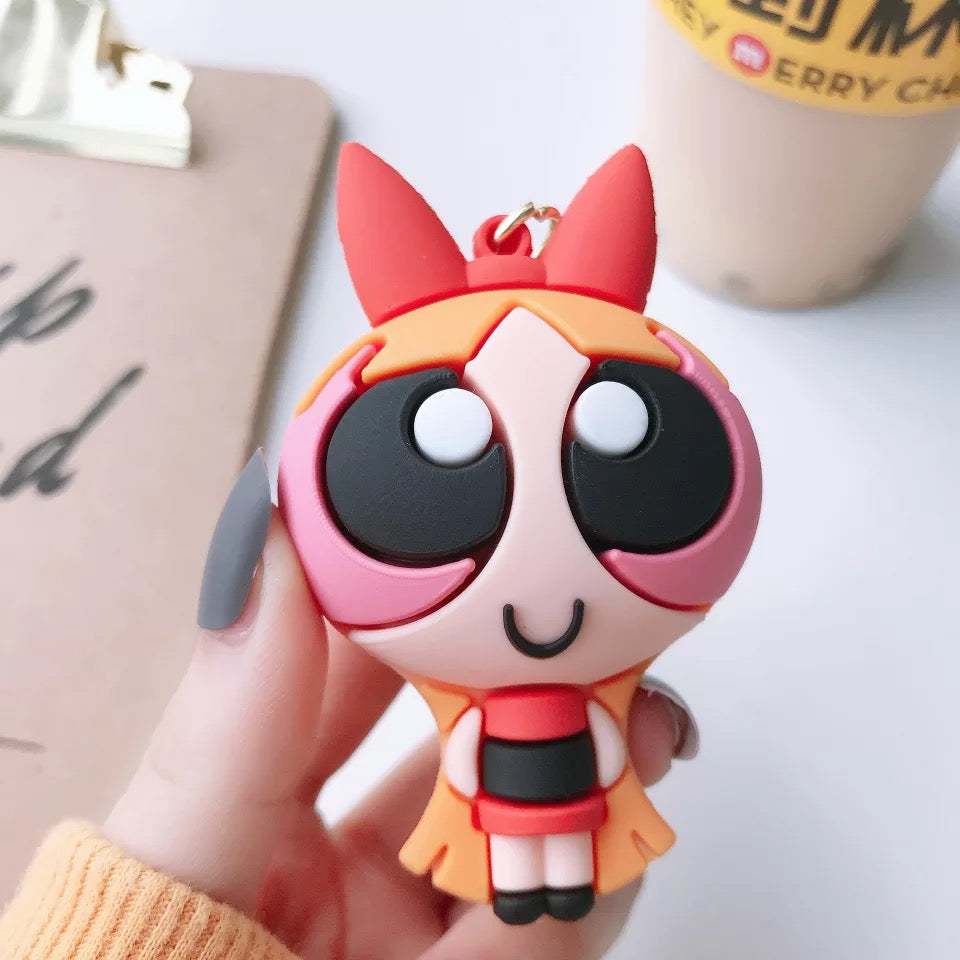3D Powerpuff Girls Keychain, Blossom Design - Tinyminymo