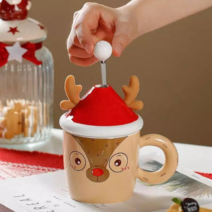 3D Reindeer Christmas Mug - Tinyminymo