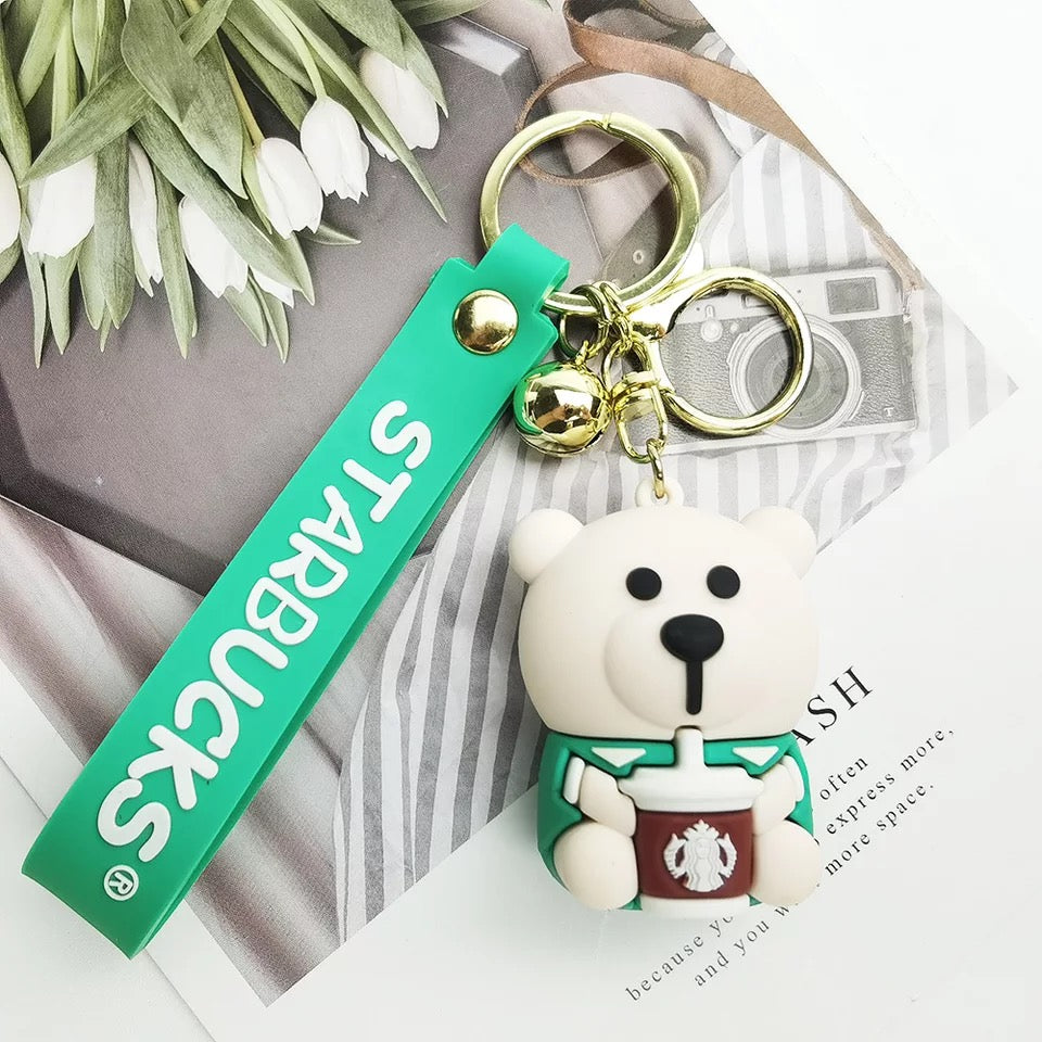 3D Starbucks Coffee Bear Keychain - Tinyminymo