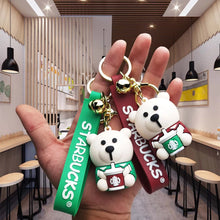 Load image into Gallery viewer, 3D Starbucks Coffee Bear Keychain - Tinyminymo
