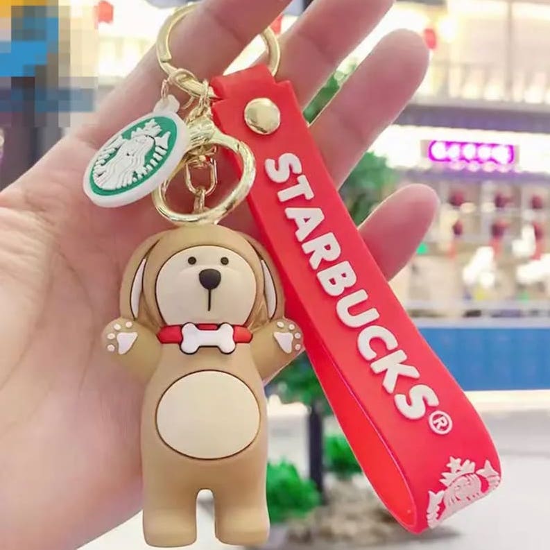 3D Starbucks Coffee Dog Keychain - Tinyminymo