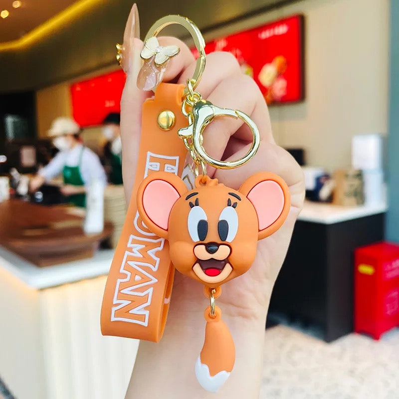 3D Tom and Jerry Face Keychain - Tinyminymo