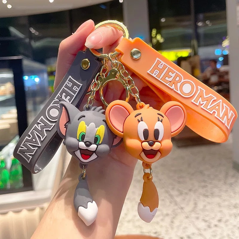 3D Tom and Jerry Face Keychain - Tinyminymo