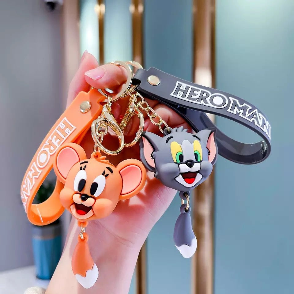 Cute Tom and Jerry Face 3D Keychain Online