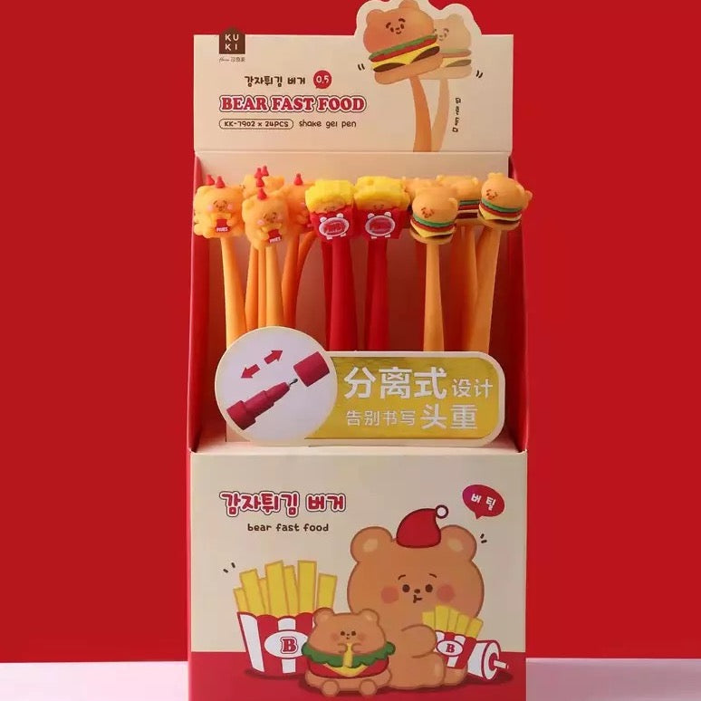 Adorable Burger-Fries Gel Pen - Tinyminymo