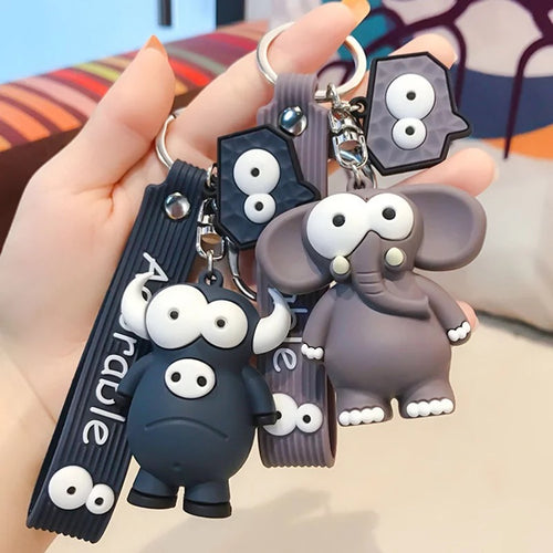 Adorable Elephant and Bull 3D Keychain - Tinyminymo