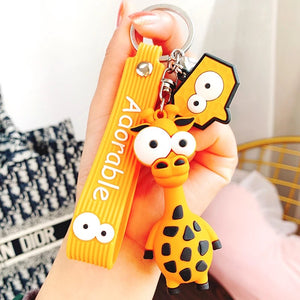 Adorable Giraffe and Zebra 3D Keychain - Tinyminymo