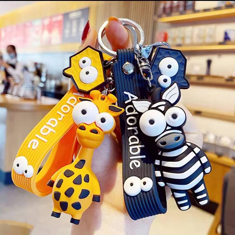 Adorable Giraffe and Zebra 3D Keychain - Tinyminymo