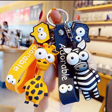 Load image into Gallery viewer, Adorable Giraffe and Zebra 3D Keychain - Tinyminymo
