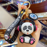 Adorable Panda with Headphones 3D Keychain