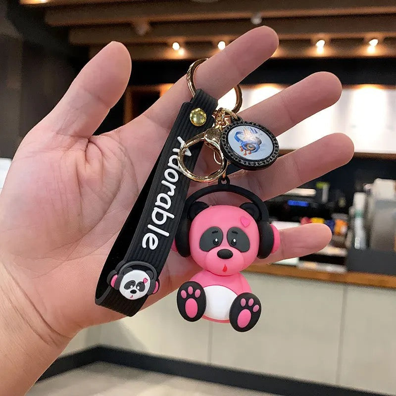 Adorable Panda with Headphones 3D Keychain - Tinyminymo