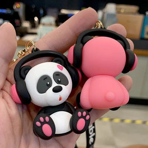 Adorable Panda with Headphones 3D Keychain - Tinyminymo
