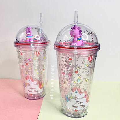 Glitter Unicorn Sipper - TinyMinyMo