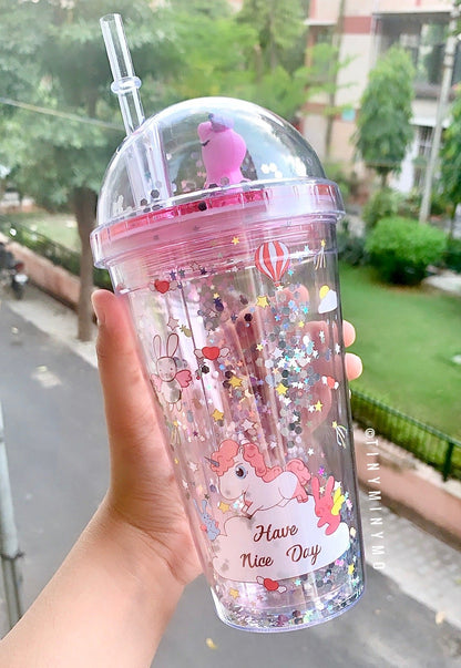 Glitter Unicorn Sipper - TinyMinyMo