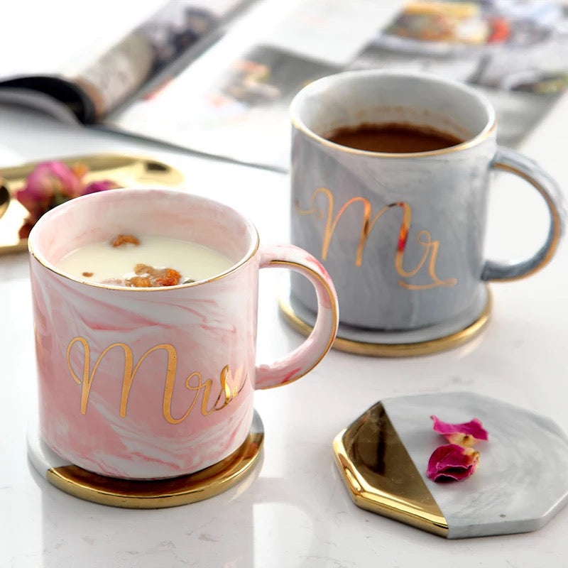 Mr and Mrs Marble Mugs - Tinyminymo