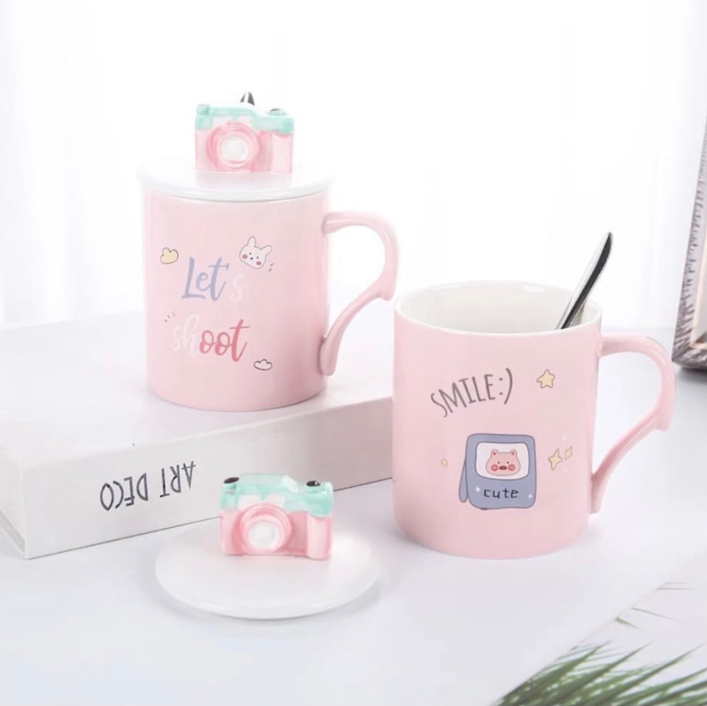 Camera Mug with 3D Lid and Spoon - Tinyminymo