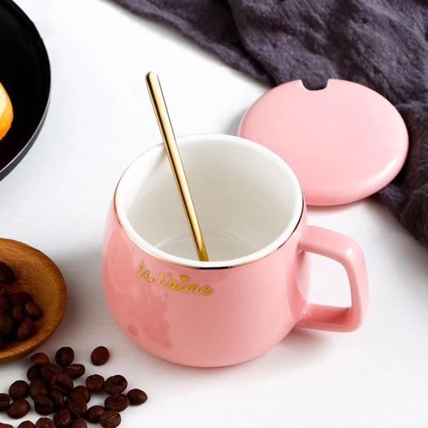 I Love You Mug With Warmer, Lid And Spoon