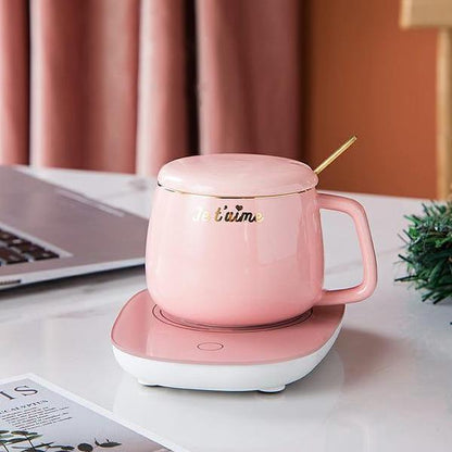 I Love You Mug With Warmer, Lid And Spoon