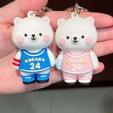 Load image into Gallery viewer, Basket Ball Player - Polar Bear 3D Keychain - Tinyminymo
