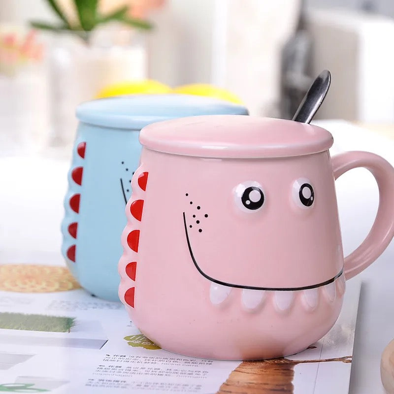 Big Teeth Dino Mug with Lid and Spoon - Tinyminymo