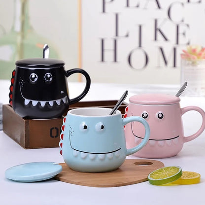 Big Teeth Dino Mug with Lid and Spoon - Tinyminymo
